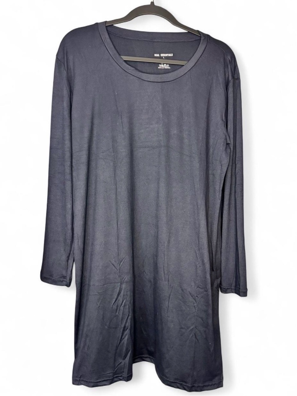 Black Long Sleeve Nightshirt by Elle Essentials